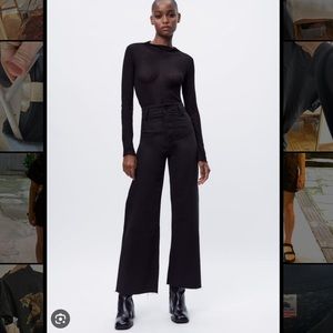 Zara Marine Straight Black Raw Hem Jeans//SOLD